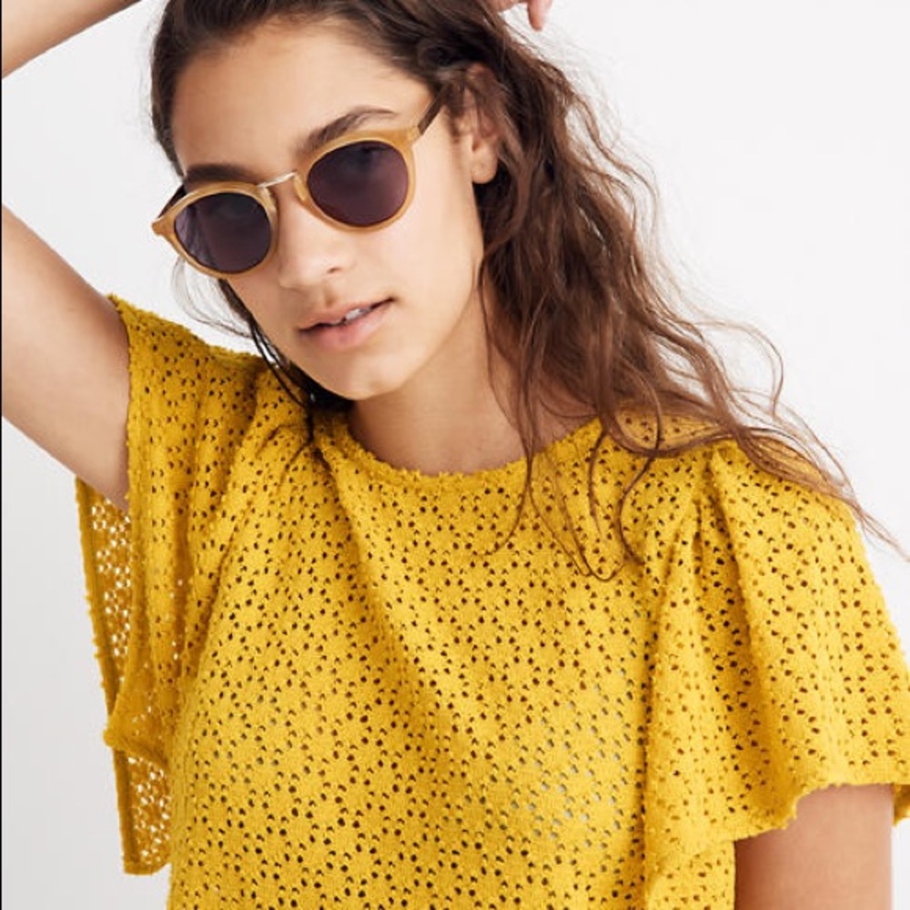 Madewell Texture & Thread Flutter Top (Yellow) - Picture 2 of 3